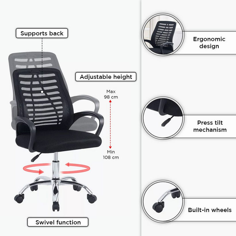 Ergonomic Mid Back Mesh Office Chair | OS - 2020